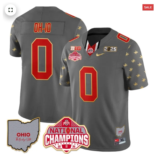 Men's Ohio State Buckeyes 2024 National Champions Limited Gold Jersey N1 - All Stitched OH-IO - 0