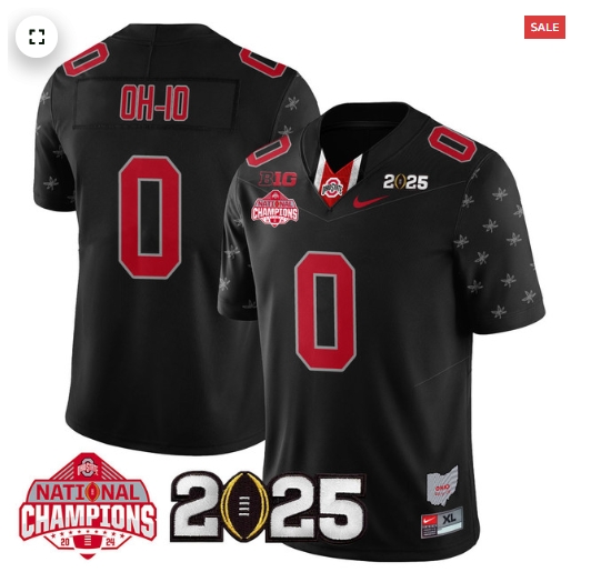 Men's Ohio State Buckeyes 2024 National Champions Limited Jersey N2 - All Stitched Black Limited OH-IO - 0