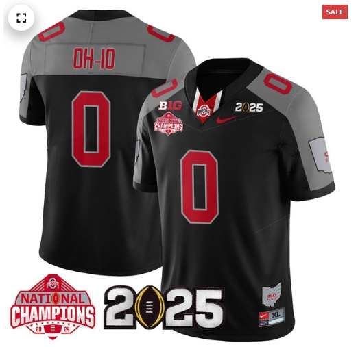 Men's Ohio State Buckeyes 2024 National Champions Limited Jersey N2 - All Stitched Black Special OH-IO - 0