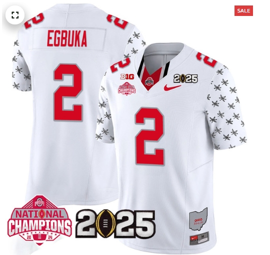 Men's Ohio State Buckeyes 2024 National Champions Limited Jersey N2 - All Stitched Emeka Egbuka - 2