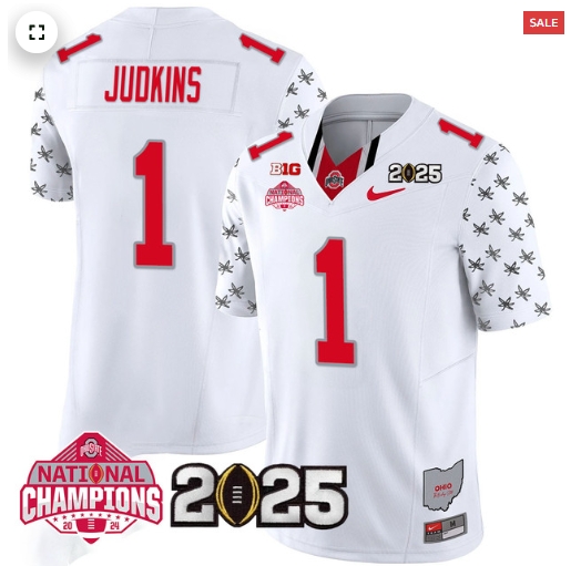 Men's Ohio State Buckeyes 2024 National Champions Limited Jersey N2 - All Stitched Quinshon Judkins - 1