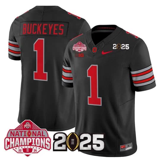 Men's Ohio State Buckeyes 2026 Tunnel Vision National Champions Patch Vapor Limited Jersey - All Stitched  #1    Buckeyes