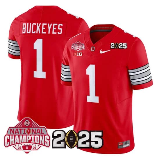 Men's Ohio State Buckeyes 2026 Tunnel Vision National Champions Patch Vapor Limited Jersey - All Stitched  #1  Buckeyes