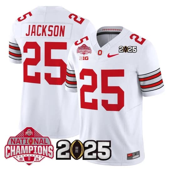 Men's Ohio State Buckeyes 2026 Tunnel Vision National Champions Patch Vapor Limited Jersey - All Stitched  Bo Jackson     25