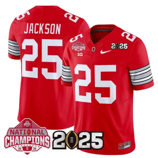 Men's Ohio State Buckeyes 2026 Tunnel Vision National Champions Patch Vapor Limited Jersey - All Stitched  Bo Jackson   #25