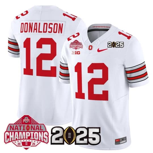Men's Ohio State Buckeyes 2026 Tunnel Vision National Champions Patch Vapor Limited Jersey - All Stitched  CJ Donaldson   12
