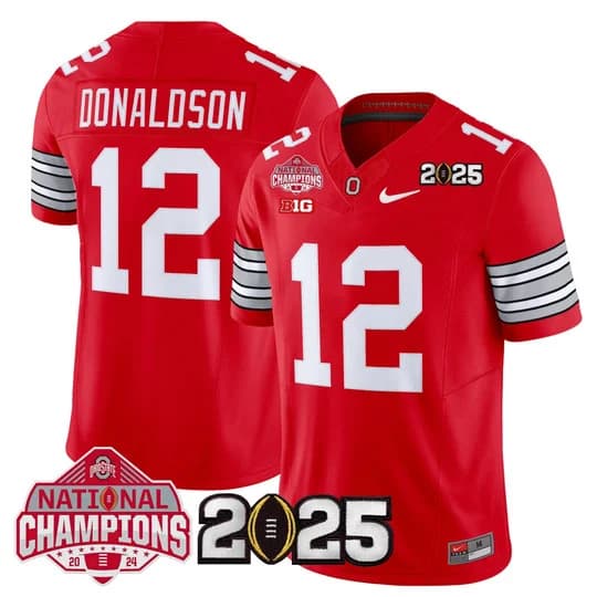 Men's Ohio State Buckeyes 2026 Tunnel Vision National Champions Patch Vapor Limited Jersey - All Stitched  CJ Donaldson  #12