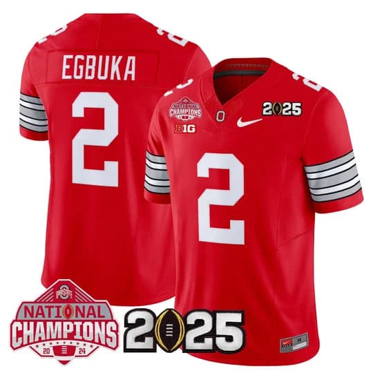 Men's Ohio State Buckeyes 2026 Tunnel Vision National Champions Patch Vapor Limited Jersey - All Stitched  Emeka Egbuka2