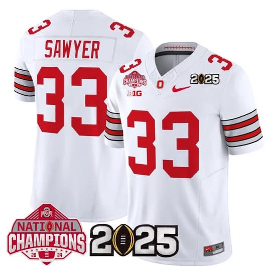 Men's Ohio State Buckeyes 2026 Tunnel Vision National Champions Patch Vapor Limited Jersey - All Stitched  Jack Sawyer   33