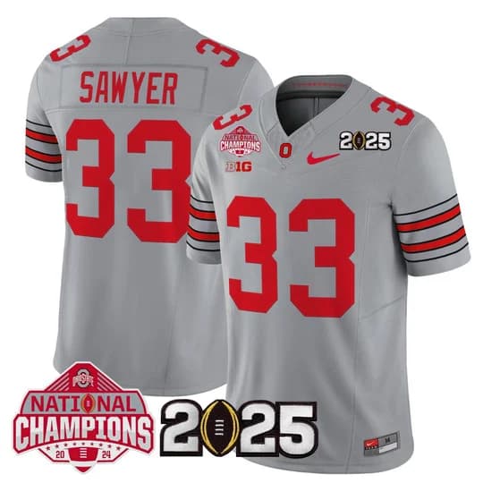 Men's Ohio State Buckeyes 2026 Tunnel Vision National Champions Patch Vapor Limited Jersey - All Stitched  Jack Sawyer
