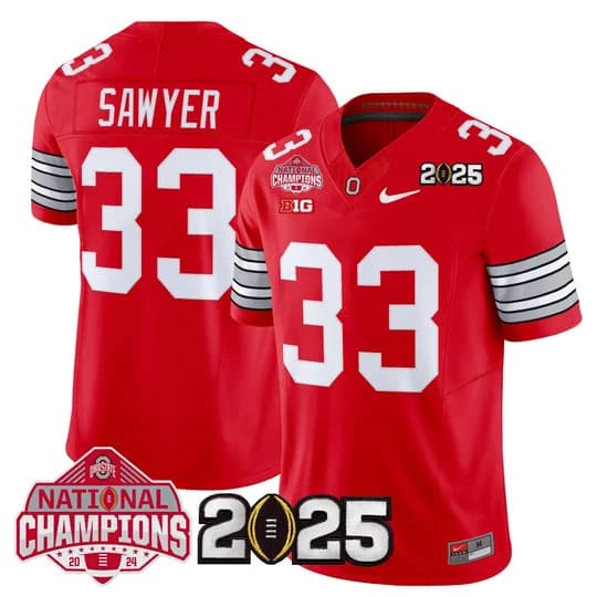 Men's Ohio State Buckeyes 2026 Tunnel Vision National Champions Patch Vapor Limited Jersey - All Stitched  Jack Sawyer33