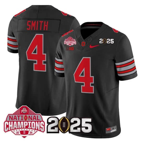 Men's Ohio State Buckeyes 2026 Tunnel Vision National Champions Patch Vapor Limited Jersey - All Stitched  Jeremiah Smith4
