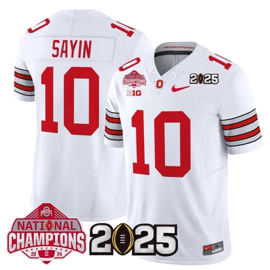 Men's Ohio State Buckeyes 2026 Tunnel Vision National Champions Patch Vapor Limited Jersey - All Stitched  Julian Sayin  10