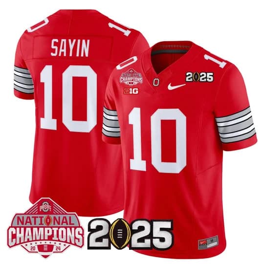 Men's Ohio State Buckeyes 2026 Tunnel Vision National Champions Patch Vapor Limited Jersey - All Stitched  Julian Sayin #10