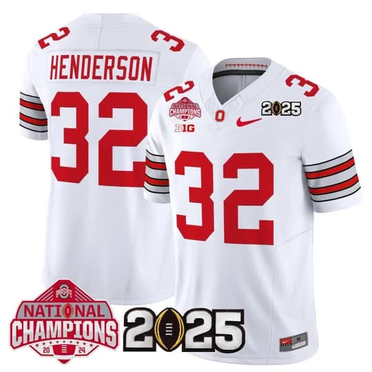 Men's Ohio State Buckeyes 2026 Tunnel Vision National Champions Patch Vapor Limited Jersey - All Stitched  Treveyon Henderson   32