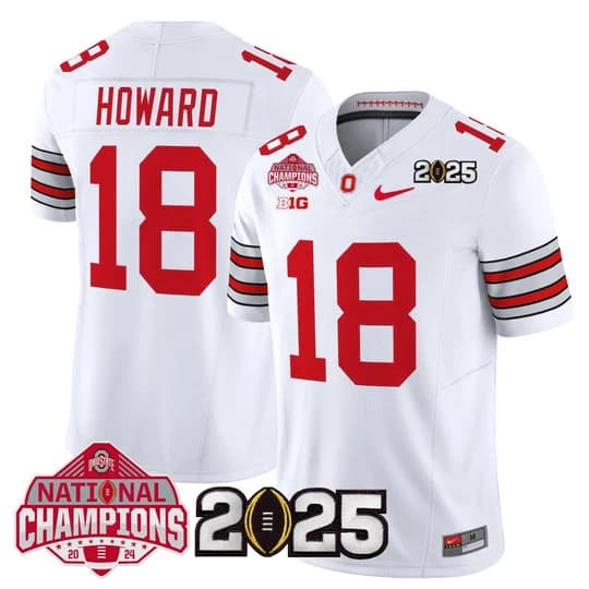 Men's Ohio State Buckeyes 2026 Tunnel Vision National Champions Patch Vapor Limited Jersey - All Stitched  Will Howard   18