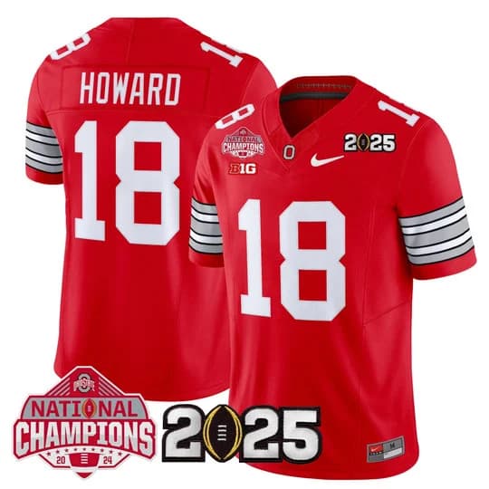 Men's Ohio State Buckeyes 2026 Tunnel Vision National Champions Patch Vapor Limited Jersey - All Stitched  Will Howard #18