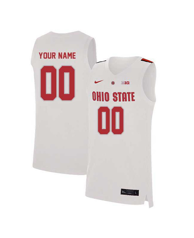 Men's Ohio State Buckeyes Custom Nike White 2020 College Basketball Jersey