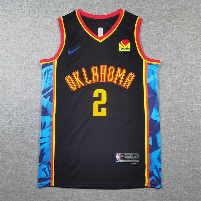 Men's Oklahoma City Thunder #2 Shai Gilgeous-Alexander Stitched  Basketball Jersey