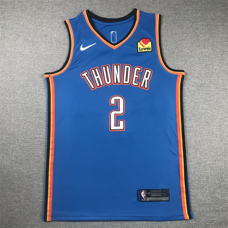 Men's Oklahoma City Thunder #2 Shai Gilgeous-Alexander Stitched Basketball Jersey