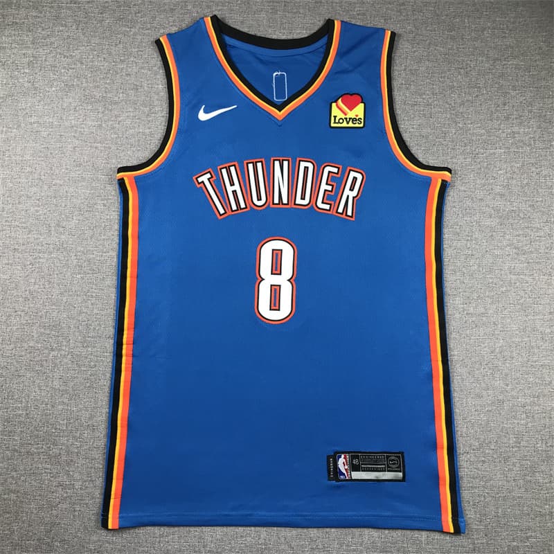 Men's Oklahoma City Thunder #8 Jalen Williams  Stitched Basketball Jersey