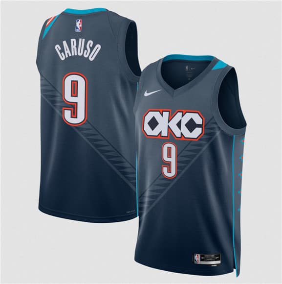 Men's Oklahoma City Thunder #9 Alex Caruso Navy 2025-26 City Edition Swingman Stitched Basketball Jersey