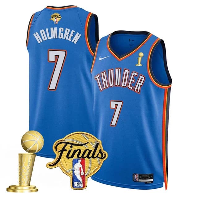 Men's Oklahoma City Thunder 2024-25 Champions Jersey - All Stitched Chet Holmgren     7