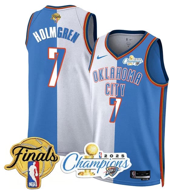 Men's Oklahoma City Thunder 2024-25 Champions Jersey - All Stitched Chet Holmgren -  7