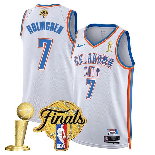 Men's Oklahoma City Thunder 2024-25 Champions Jersey - All Stitched Chet Holmgren  7