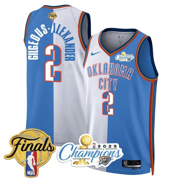 Men's Oklahoma City Thunder 2024-25 Champions Jersey - All Stitched Gilgeous-Alexander    - 2
