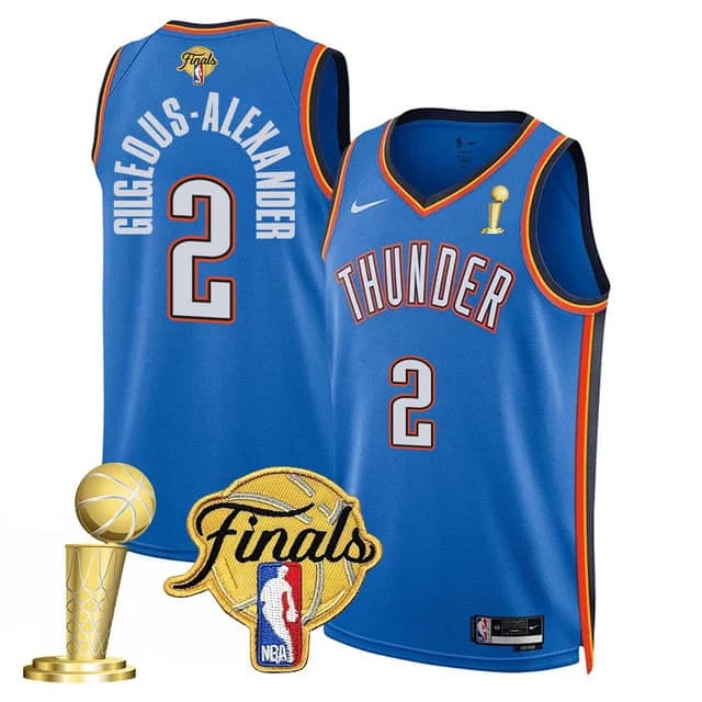 Men's Oklahoma City Thunder 2024-25 Champions Jersey - All Stitched Gilgeous-Alexander     2