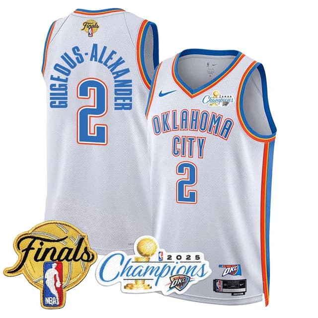 Men's Oklahoma City Thunder 2024-25 Champions Jersey - All Stitched Gilgeous-Alexander - 2