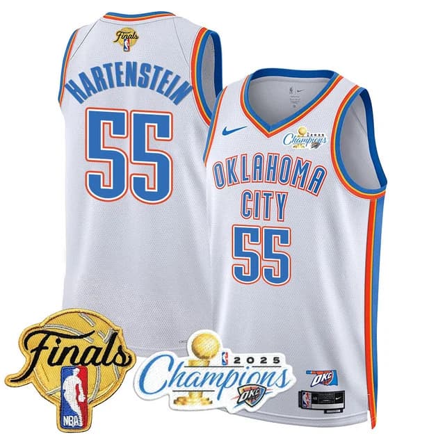 Men's Oklahoma City Thunder 2024-25 Champions Jersey - All Stitched Isaiah Hartenstein - 55