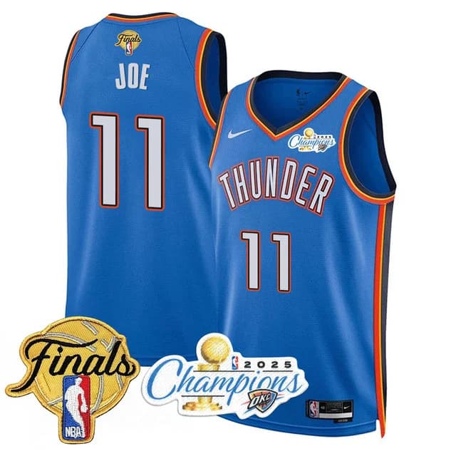 Men's Oklahoma City Thunder 2024-25 Champions Jersey - All Stitched Isaiah Joe -  11
