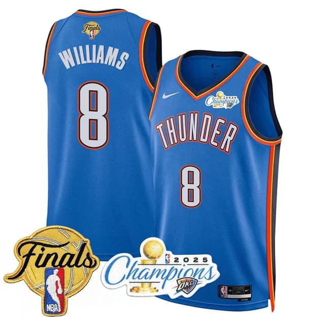 Men's Oklahoma City Thunder 2024-25 Champions Jersey - All Stitched Jalen Williams -  8