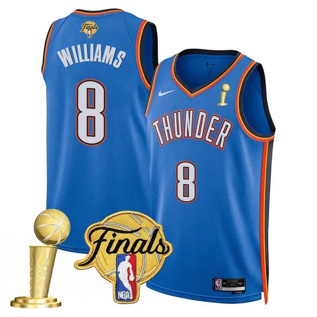 Men's Oklahoma City Thunder 2024-25 Champions Jersey - All Stitched Jalen Williams    8