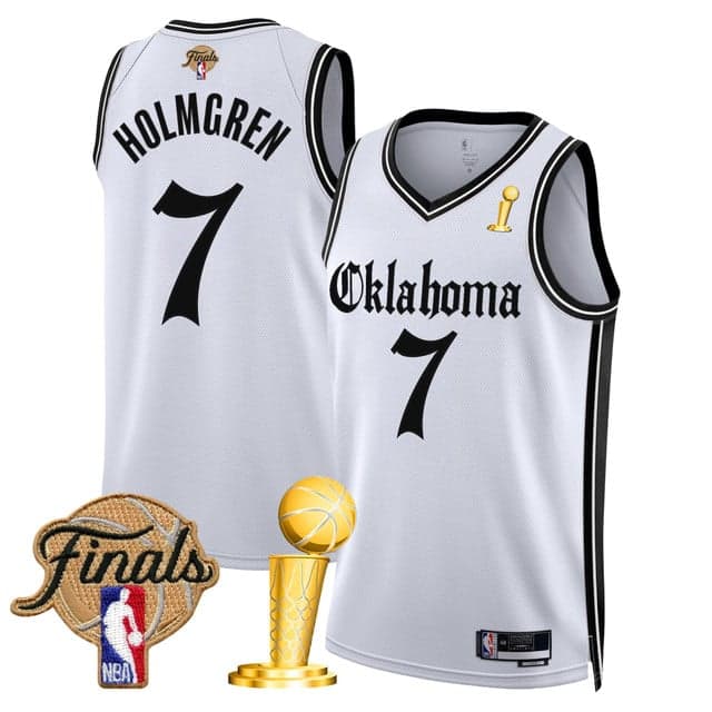 Men's Oklahoma City Thunder 2025 Champions 'Gothic Storm Edition' Swingman Jersey - All Stitched Chet Holmgren 7