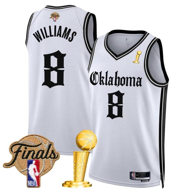 Men's Oklahoma City Thunder 2025 Champions 'Gothic Storm Edition' Swingman Jersey - All Stitched Jalen Williams 8