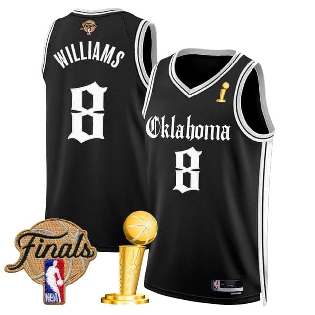 Men's Oklahoma City Thunder 2025 Champions 'Gothic Storm Edition' Swingman Jersey - All Stitched Jalen Williams
