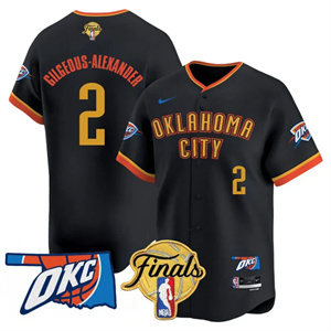 Men's Oklahoma City Thunder Baseball Jersey - Final Patch - All Stitched Gilgeous-Alexander -   2