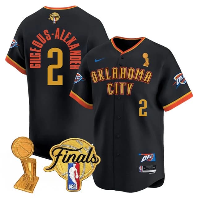 Men's Oklahoma City Thunder Baseball Jersey - Final Patch - All Stitched Gilgeous-Alexander - 2