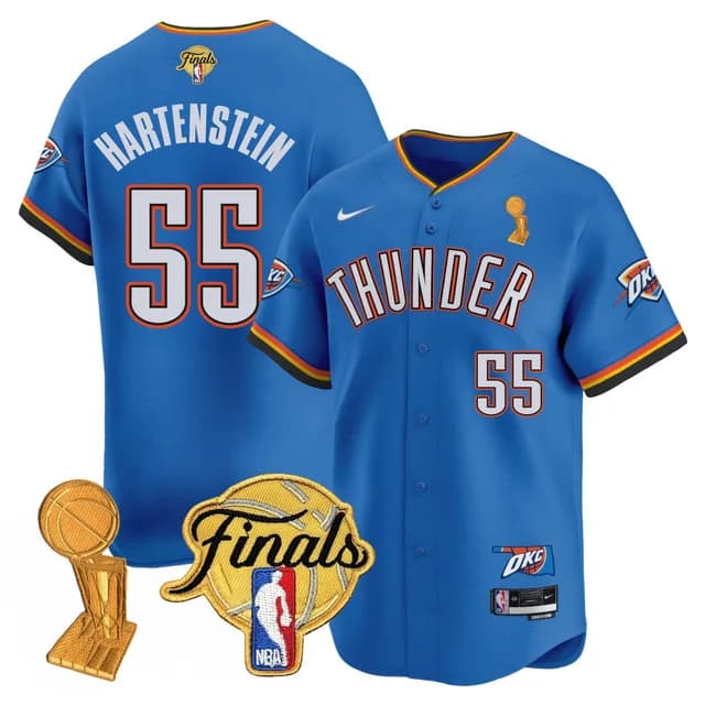 Men's Oklahoma City Thunder Baseball Jersey - Final Patch - All Stitched Isaiah Hartenstein    - 55