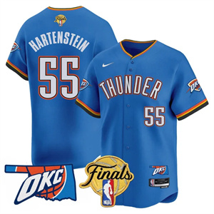 Men's Oklahoma City Thunder Baseball Jersey - Final Patch - All Stitched Isaiah Hartenstein  -  55