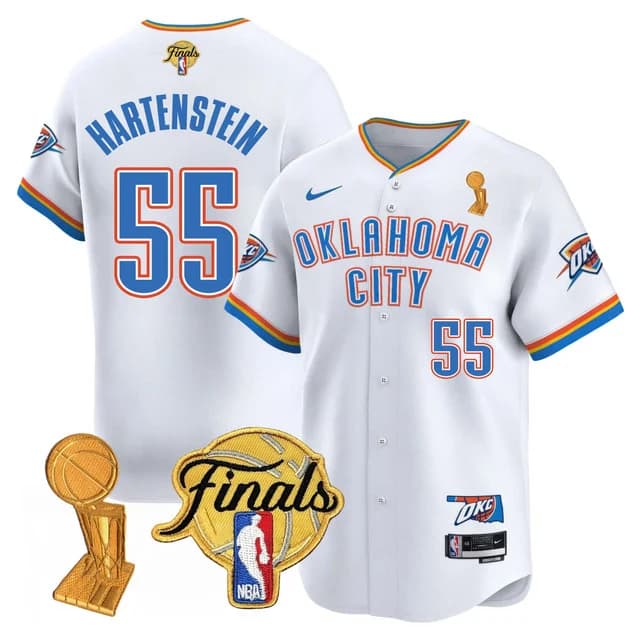 Men's Oklahoma City Thunder Baseball Jersey - Final Patch - All Stitched Isaiah Hartenstein -  55