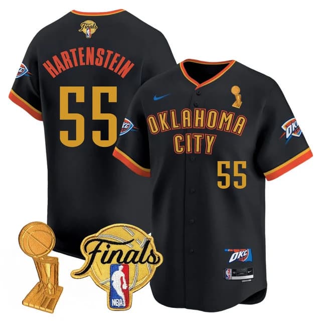Men's Oklahoma City Thunder Baseball Jersey - Final Patch - All Stitched Isaiah Hartenstein - 55