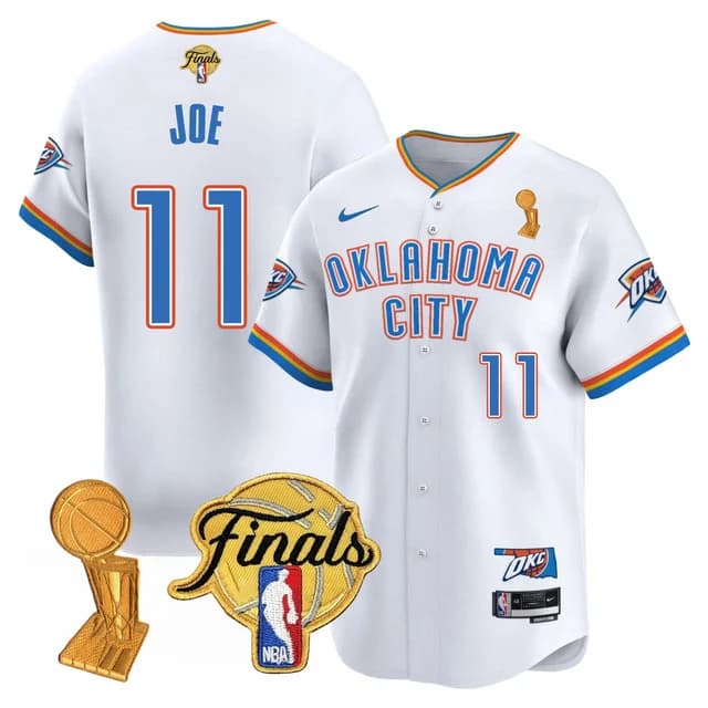 Men's Oklahoma City Thunder Baseball Jersey - Final Patch - All Stitched Isaiah Joe -  11