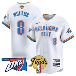 Men's Oklahoma City Thunder Baseball Jersey - Final Patch - All Stitched Jalen   Williams - 8