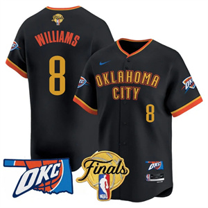 Men's Oklahoma City Thunder Baseball Jersey - Final Patch - All Stitched Jalen Williams -  8