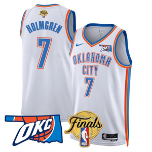 Men's Oklahoma City Thunder Jersey - Final Patch - All Stitched Chet Holmgren - 7