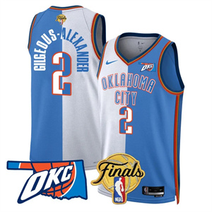 Men's Oklahoma City Thunder Jersey - Final Patch - All Stitched Gilgeous-Alexander   - 2